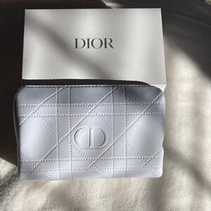 Dior White Quilted Cosmetic Case